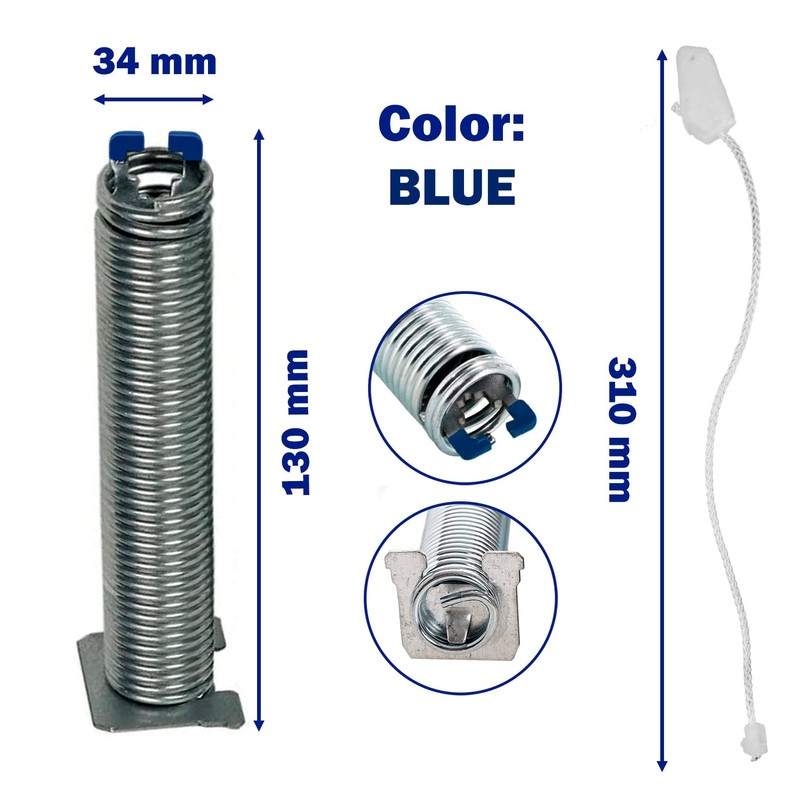 Monteral Dishwasher Hinges and Spring Set in Blue Suitable for