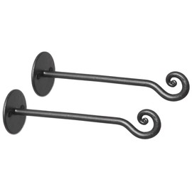 RTZEN Plant Hanger Swirl Hook - Hand Forged Heavy Duty Wrought Iron Wall Decor - Indoor or Outdoor Swirly Hanging Plant Bracket for Bird Feeders Lanterns Baskets and Wind Chimes - 2 Pack