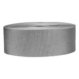 Strapworks Lightweight Polypropylene Webbing - Poly Strapping for Outdoor DIY Gear Repair, Pet Collars, Crafts – 2 Inch x 10 Yards - Silver Gray