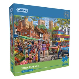Gibsons York Market 250XL Piece Jigsaw Puzzle | Beautiful Colourful Jigsaw Puzzle Extra Large Piece Sustainable Puzzle for Adults | Premium 100% Recycled Board Great Gift for Adults Gibsons Games