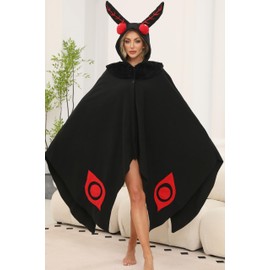 CWDGAGANB Mothman Costume Mothman Cosplay Hooded Cape Halloween Costume for Women and Men M