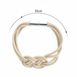 2X Strong Magnetic Curtain Clips Tie Rope Backs Holdbacks Buckle Tiebacks Home Beige