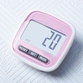 Simple Pedometer with LCD Display, 3D Walking Pedometer Pedometer Running Walking Passometer Counter with Clip (Pink)