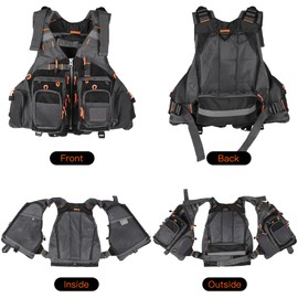 Outdoor Breathable Padded Fishing Life Vest Superior 209lb Bearing Life Safety Jacket Swimming Sailing Waistcoat Utility Vest Floatation Floating Device