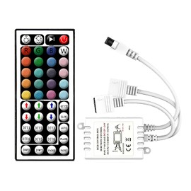 Arotelicht LED Controller for Light Strip, RGB with 44 Key IR Remote Control, Remote Controller for SMD 5050 2835 RGB LED Strip Lights(12V - 24V), 4 Pin LED Strip Controller