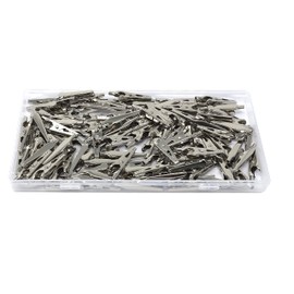 iexcell 100 Pcs 1.4"/35mm Steel Alligator Clips Crocodile Clamps, Silver Tone Nickel Plated, Come in a Plastic Case…