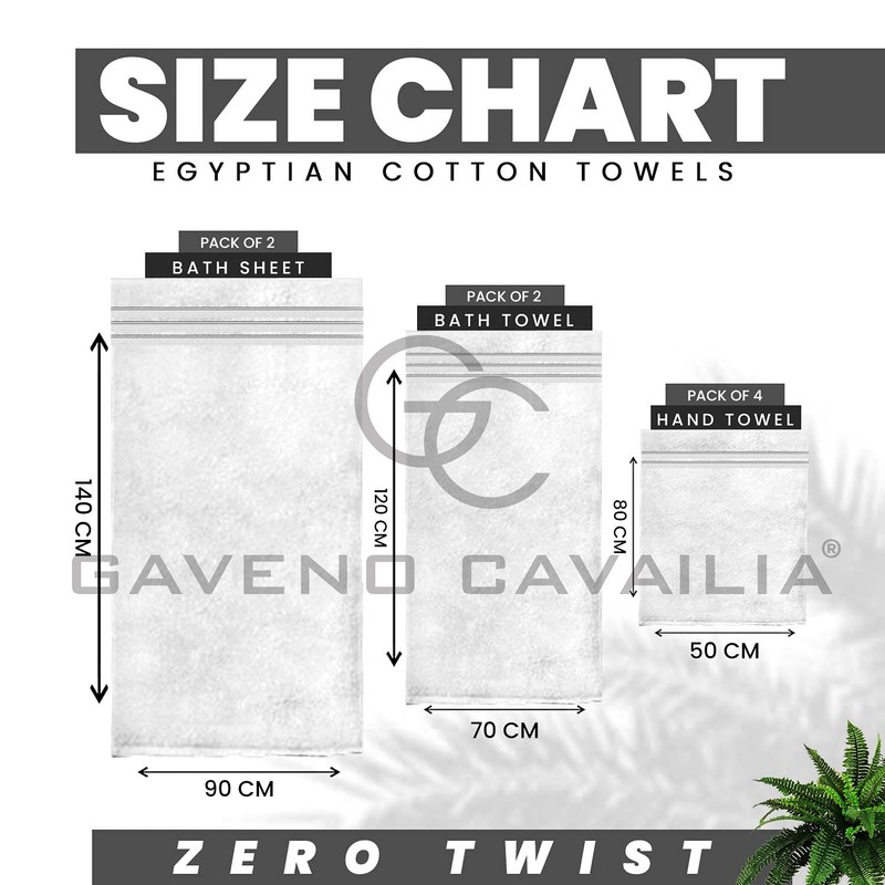 GC GAVENO CAVAILIA Zero Twist Extra Absorbent Bath Set, 100%