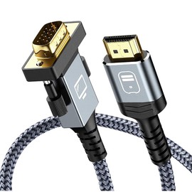HDMI VGA Converter Cable 1M 1080p@60Hz HDMI Converter Cable HDMI Male to VGA Male (Not Support HDMI to VGA Reverse Direction) Gold Plated Connector HDMI (Source) to VGA (Display) Cable Nylon Braided