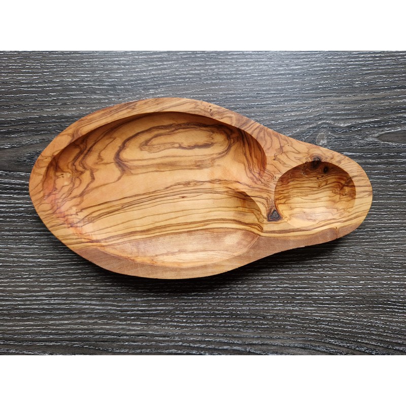 Cleminson Hand Carved Olive Wood Appetizers and Tapas Bowl 29cm