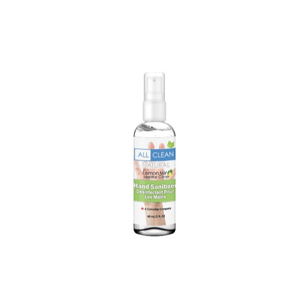 All Clean Natural Hand Sanitizer (Lemon Mint) 62% Alcohol Base - 60ml Spray