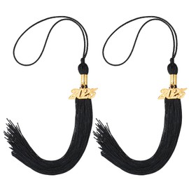 2025 Graduation Tassel Black Tassel With 2025 Year Gold Charms 2 Pcs Graduation Cap Tassel For 2025 Grad Ceremonies Graduation Tassel 2025 Accessories Tassels For Graduate Hat Ceremonies Accessories