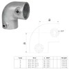 WITTKOWARE Pipe Connector Made of Galvanised Malleable Cast Iron for