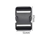 Premium 2 Inches(50mm) Flat Dual Adjustable Side Release Buckles (Black,