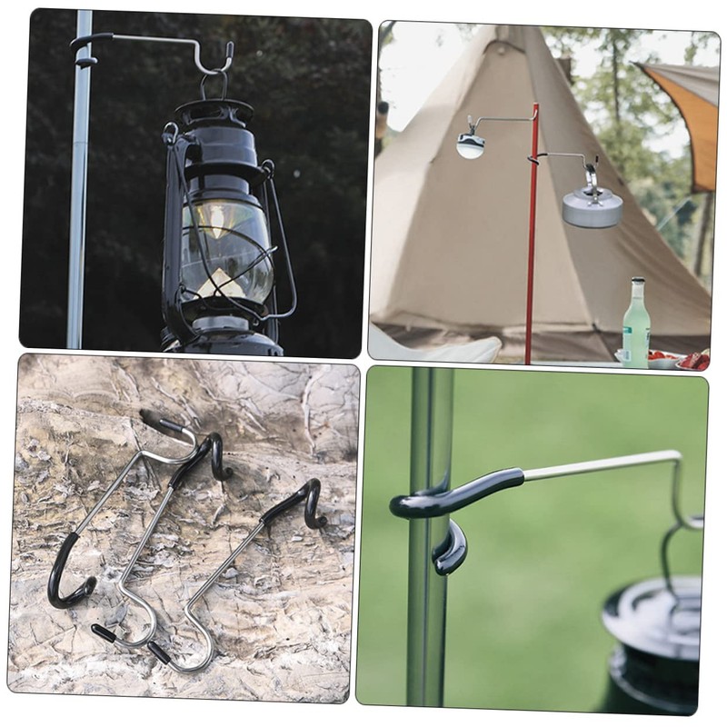Sosoport 15pcs Camping Lamp Hooks s Shape Tent Hangers for