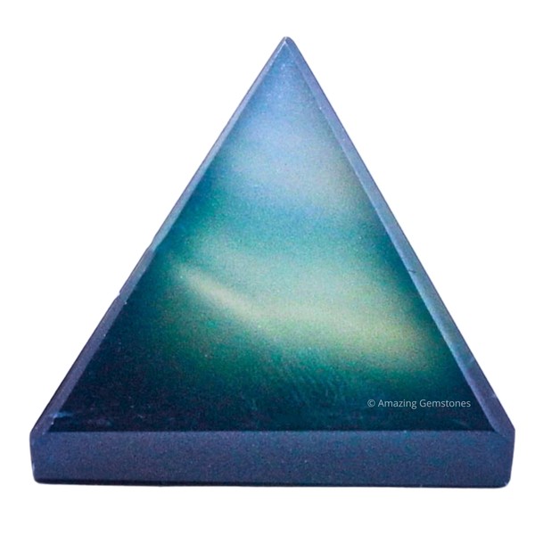 Blue Onyx Pyramid Crystal Healing Stones - 1" Great Pyramid