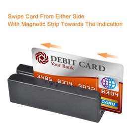 Ouitble Magnetic Card Reader MSR605X 3 Tracks USB Magnetic Strip Card Reader Mini Mag Hi-Co Swiper Credit Card Reader for POS Access Control ID Verify