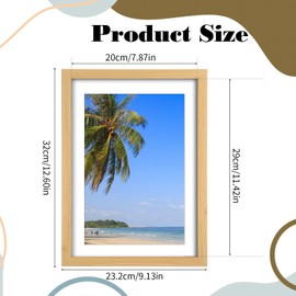 4 Pack A4 Picture Frame, A4 Photo Frames with Stand, A4 Poster Frame A4 Certificate Frame, Freestanding and Wall Mountable, Wood Color