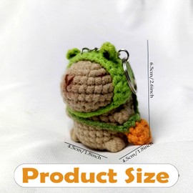 Cosplay Capybara Plush KeyChain Handmade Backpack Pendant Car Keyring Handbag Decorations Women Bag Decors Plush Animal Charm (Frog 1)