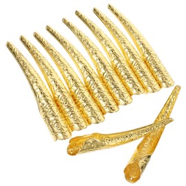 Baluue 10pcs Fingertip Nail Rings Protection for Women Metal Finger Cots Queen Fingernail Design for Party