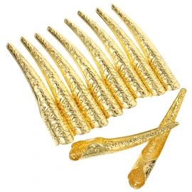Baluue 10pcs Fingertip Nail Rings Protection for Women Metal Finger Cots Queen Fingernail Design for Party