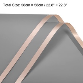 sourcing map 10 Pcs Gold Edge Flower Wrapping Paper Grey 22.8x22.8 Inch Waterproof for Florist Bouquet Supplies, DIY Crafts, Gift/Gift Box Packaging