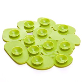 MSV Duschmatte Badematte Badewanneneinlage Anti Rutsch Pads Kieselstein - 4 Stück - antibakteriell rutschfest mit Saugnäpfen - Grün - ca. 13 x 11 cm