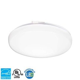 Lithonia Lighting FMLRDL 20IN 35840 M4 14 in. 44W White 120V Ceiling Light, 4000K, 4400 Lumens, 220W Equivalent 20-Inch Dimmable Round LED Flush Mount, 4000, 120 Volts, 44 Watts, Damp Listed