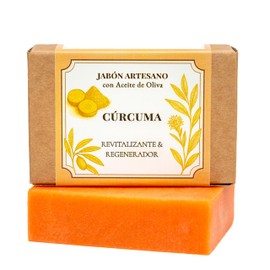 CABRERIZO SOAP Kurkuma Handseife mit Olivenöl, 100 g, Seife Curcuma, Revitalisierend und regenerierend, natürliche Seife, Gesichtsreinigung