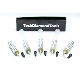 TechDiamondTools Diamond Polishing Compound Kit of 5 Lapping Paste USA Made 400 500 600 800 1050 Grit Lapidary Paste for Rock Glass Metal Jewelry Resin Marble with High Concentration of Diamond Powder