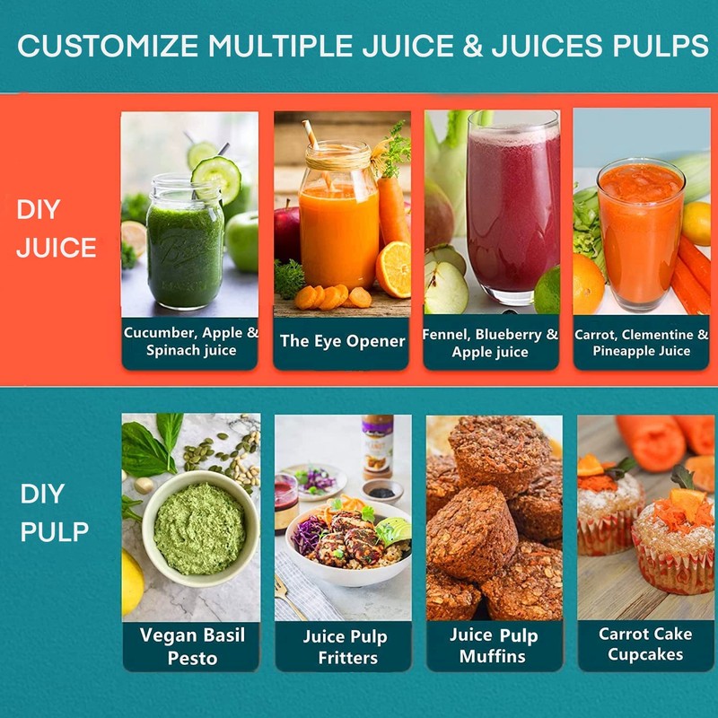 Juicer Machines, Juilist 3" Wide Mouth Juicer Extractor Max Power