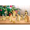 Christmas Complete Indoor Nativity Scene with Minimalistic Wood Appearance Figurines