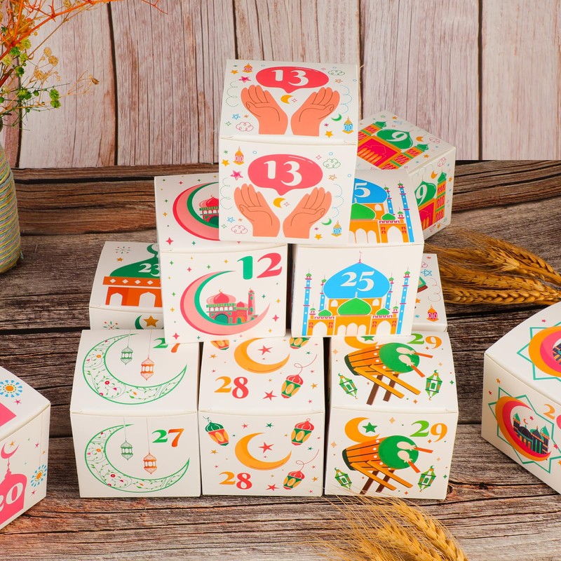 HOWAF 1-30 Ramadan Countdown Boxes, Ramadan Advent Calendar 30 Days