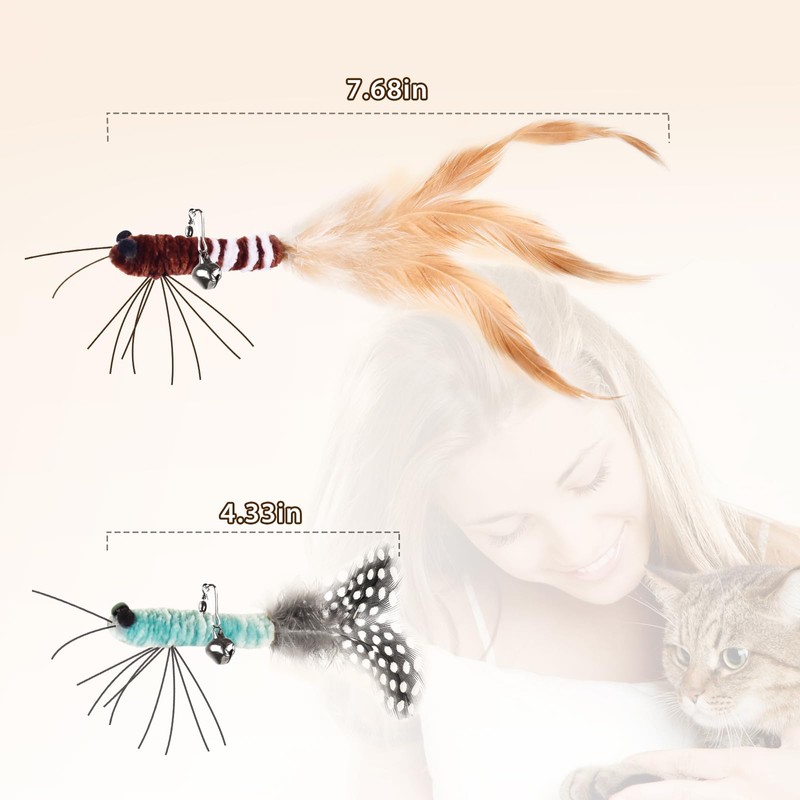 ORSDA Cat Toys, Cat Feather Toy for Indoor Cats, Replacement