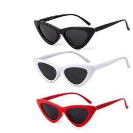 Laurinny Retro Vintage Narrow Cat Eye Sunglasses for Women Cute Funny Glasses for Party Holiday