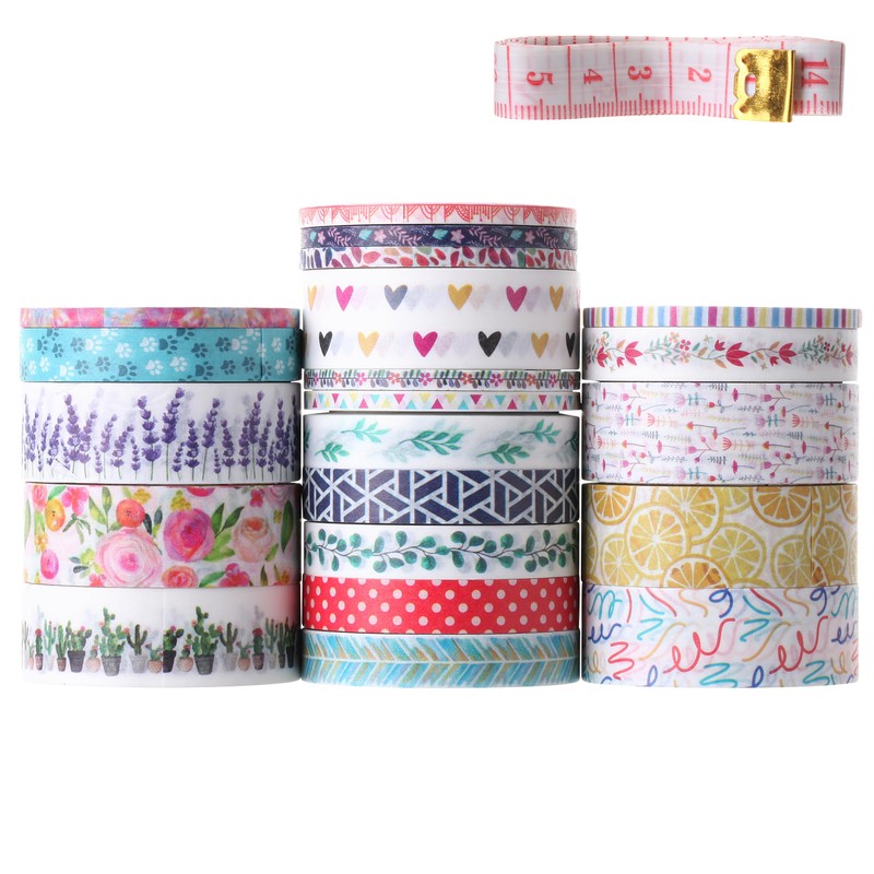 Mr. Pen- Washi Tape Set, 21 Rolls, Assorted Sizes, Floral