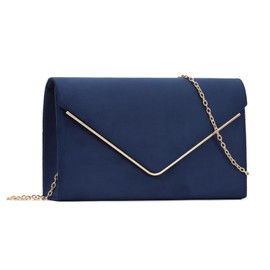 EVEOUT Velvet Clutch for Women Party Handbag Velvet Evening Handbag with Shoulder Chian Elegant Velvet Shoulder Bag for Party Dinner, blue
