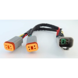 DT 4 Way Connector Plug Splitter Wire Harness 1 Male to 2 Female DT 4 Pin 1-2 SplitterCable 1ft/30cm