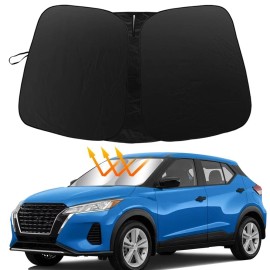 JJMY For Nissan Kicks 2018-2025 Front Windshield Sun Shade UV Shield Cover Foldable
