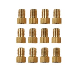 Presta to Schrader Valve Adapter for Bicycle, Brass Schrader Valve Converter; for Bike Pump Compressor, Fixie Air Pump Adaptor Presta for Road Bike Mountain Bike 12 Pack