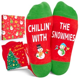 HAPPYPOP Christmas Gifts Stocking Socks for Boys Girls - Secret Santa Socks Snowman Christmas Stocking for Little Kids With Greeting Card