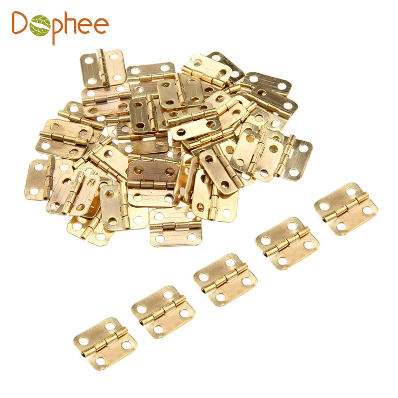 Dophee 16*13mm 50個 平蝶番 丁番 ミニヒンジ 木箱用のヒンジ ウェアヒンジ アンティーク調 ドア用金物