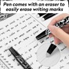 DOETYD Erasable Pens Black Erasable Gel Pens with Eraser 0.5mm
