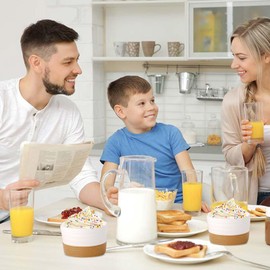 Hasense Ramekins 8 oz Oven Safe, Porcelain Ramekins Dessert Bowls Set of 6, Creme Brulee Souffle Dishes Custard Cups for Baking, Pudding, Pot Pie, Snack, Dipping Sauces, White