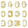 AoedeJ Fashion 12pcs Ear Cuff Earrings Cubic Zirconia Small Gold