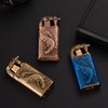 Torch Lighter, Relief Crocodile Magic Dual Flame Lighter with Adjusting