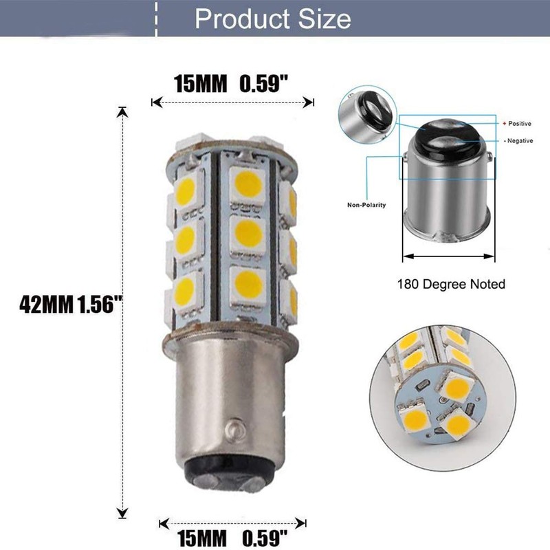 BlyilyB 6-Pack BA15D 1142 1004 Non-Polarity Warm White LED Bulbs