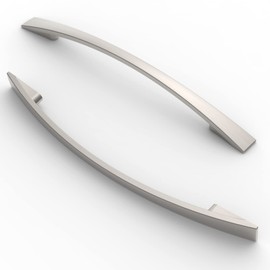 FURNIWARE Pack of 5 Cabinet Pulls, Zinc Alloy Drawer Pulls, Hardware Modern Kitchen Cabinet Door Handles, for Kitchen and Bathroom Cabinets Cupboard, Brushed Nickel-160mm(6.3 Inch) Hole Center