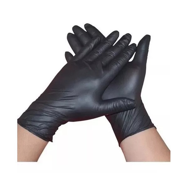 UniSeal Guantes Nitrilo Negros Para Chef Cocinar Mecánico 100 Pzas