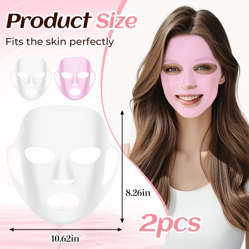 2 Pcs Silicone Face Mask Holder, Reusable Sheet Mask Cover
