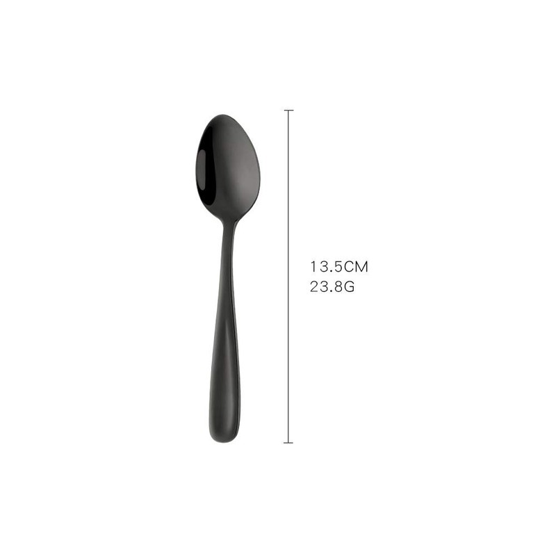 BISDARUN Teaspoons Espresso Spoons Black 18/10 Stainless Steel Set of